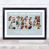 Photo Collage Blue Birthday Gift For Son 35-Photo Year 2004 Print Or Canvas