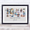 Photo Collage Grey Birthday Gift For Her 25-Photo Year 1945 Print Or Canvas