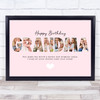 Photo Collage Pink 7-Photo Birthday Custom Gift For Grandma Print Or Canvas