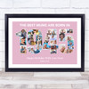 Photo Collage Pink Birthday Gift For Mum 25-Photo Year 1945 Print Or Canvas