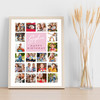 Photo Collage 20-Photo Kids Birthday Custom Gift Girls Pink Print Or Canvas