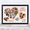 Photo Collage 21st Birthday Gift For Sister 20-Photo Hearts Print Or Canvas Photo Collage 21st Birthday Gift For Sister 20-Photo Hearts Print Or Canvas