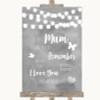 Grey Watercolour Lights I Love You Message For Mum Personalised Wedding Sign