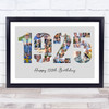 Photo Collage 26-Photo Birthday Gift For Him Grey Year 1925 Print Or Canvas