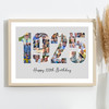 Photo Collage 26-Photo Birthday Gift For Him Grey Year 1925 Print Or Canvas