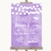 Lilac Watercolour Lights Guestbook Advice & Wishes Mr & Mrs Wedding Sign