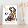 Photo Collage 10th Wedding Anniversary Gift 13-Photo Floral Print Or Canvas