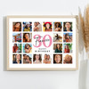 Photo Collage 30th Birthday Gift For Fiancée 20-Photo Pink Print Or Canvas