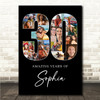 Photo Collage 30th Birthday Gift For Her 18-Photo 30 Black Print Or Canvas
