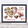 Photo Collage 30th Birthday Gift For Mummy 20-Photo Hearts Print Or Canvas Photo Collage 30th Birthday Gift For Mummy 20-Photo Hearts Print Or Canvas