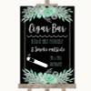 Black Mint Green & Silver Cigar Bar Personalised Wedding Sign