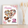 Photo Collage 30th Birthday Gift For Mummy 19-Photo Floral Print Or Canvas