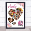 Photo Collage 40th Birthday Gift For Aunty 19-Photo Floral Print Or Canvas