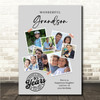 Photo Collage 40th Birthday Gift For Grandson 7-Photo Grey Print Or Canvas Photo Collage 40th Birthday Gift For Grandson 7-Photo Grey Print Or Canvas