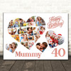 Photo Collage 40th Birthday Gift For Mummy 20-Photo Hearts Print Or Canvas Photo Collage 40th Birthday Gift For Mummy 20-Photo Hearts Print Or Canvas