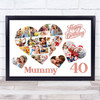 Photo Collage 40th Birthday Gift For Mummy 20-Photo Hearts Print Or Canvas Photo Collage 40th Birthday Gift For Mummy 20-Photo Hearts Print Or Canvas