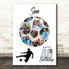Photo Collage 40th Birthday Gift For Son 14-Photo Football Print Or Canvas