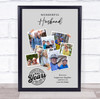 Photo Collage 100th Birthday Gift For Husband 7-Photo Grey Print Or Canvas