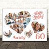 Photo Collage 60th Birthday Gift For Aunty 20-Photo Hearts Print Or Canvas Photo Collage 60th Birthday Gift For Aunty 20-Photo Hearts Print Or Canvas