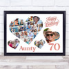 Photo Collage 70th Birthday Gift For Aunty 20-Photo Hearts Print Or Canvas Photo Collage 70th Birthday Gift For Aunty 20-Photo Hearts Print Or Canvas