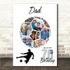 Photo Collage 70th Birthday Gift For Dad 14-Photo Football Print Or Canvas