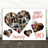 Photo Collage 90th Birthday Gift For Aunty 20-Photo Hearts Print Or Canvas Photo Collage 90th Birthday Gift For Aunty 20-Photo Hearts Print Or Canvas
