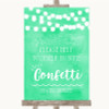 Mint Green Watercolour Lights Take Some Confetti Personalised Wedding Sign