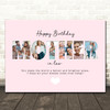 Photo Collage Pink 6-Photo Birthday Gift For Mother-In-Law Print Or Canvas