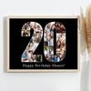 Photo Collage 20th Birthday Gift For Him 20-Photo 20 Black Print Or Canvas