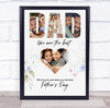 Photo Collage Father's Day Gift For Dad 4-Photo Floral Print Or Canvas