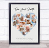 Photo Collage Personalised Gift For New Baby 16-Photo Blue Heart Print Or Canvas