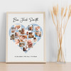 Photo Collage Personalised Gift For New Baby 16-Photo Blue Heart Print Or Canvas