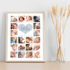 Photo Collage Personalised Gift For New Baby 20-Photo Blue Heart Print Or Canvas