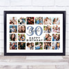 Photo Collage 30th Birthday Personalised Gift For Uncle 20-Photo Print Or Canvas