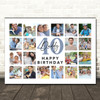 Photo Collage 40th Birthday Personalised Gift For Daddy 20-Photo Print Or Canvas