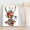 Photo Collage 40th Birthday Personalised Gift For Friend 9-Photo Print Or Canvas