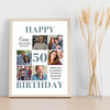 Photo Collage 50th Birthday Personalised Gift For Cousin 6-Photo Print Or Canvas