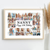 Photo Collage 50th Birthday Personalised Gift For Nanny 22-Photo Print Or Canvas Photo Collage 50th Birthday Personalised Gift For Nanny 22-Photo Print Or Canvas