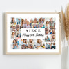 Photo Collage 50th Birthday Personalised Gift For Niece 22-Photo Print Or Canvas