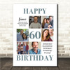 Photo Collage 60th Birthday Personalised Gift For Fiancé 6-Photo Print Or Canvas