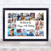 Photo Collage 70th Birthday Personalised Gift For Niece 22-Photo Print Or Canvas