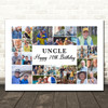 Photo Collage 70th Birthday Personalised Gift For Uncle 22-Photo Print Or Canvas