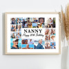 Photo Collage 80th Birthday Personalised Gift For Nanny 22-Photo Print Or Canvas