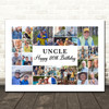 Photo Collage 80th Birthday Personalised Gift For Uncle 22-Photo Print Or Canvas