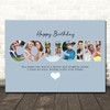 Photo Collage Blue 6-Photo Birthday Personalised Gift For Cousin Print Or Canvas