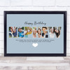 Photo Collage Blue 6-Photo Birthday Personalised Gift For Nephew Print Or Canvas