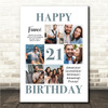 Photo Collage 21st Birthday Personalised Gift For Fiancé 6-Photo Print Or Canvas