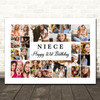 Photo Collage 21st Birthday Personalised Gift For Niece 22-Photo Print Or Canvas