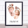 Photo Collage Personalised Gift For New Baby 12-Photo Baby Feet Print Or Canvas
