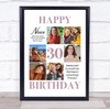 Photo Collage 30th Birthday Personalised Gift For Niece 6-Photo Print Or Canvas
